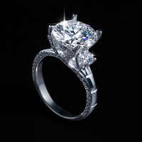 Bague ou alliance de mariage pour femme en argent sterling S925, luxe, grand diamant 5 carats 8CT VVS couleur D GRA Moissanite