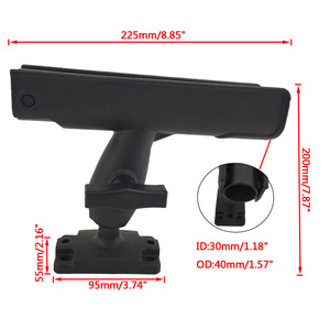 Soporte para caña de pescar, soporte para caña giratoria de ABS ajustable de 360 ​​grados para equipo de pesca en bote y kayak - Product Image 4