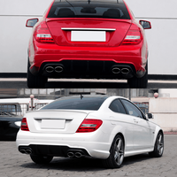 Diffuseur arrière noir brillant style C63 pour Mercedes Benz Classe C W204 2011-2014