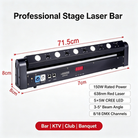 Projecteur laser de scène mobile à 4 têtes rouges, 5 effets de faisceau LED, DMX512, scanner automatique activé par le son pour bars, clubs, DJ, discothèques