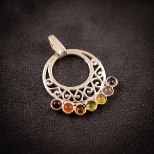 Chakra <b>Moon</b> Shape Metal Pendants Wholesale Chakra Metal Pendants - Product Image 2