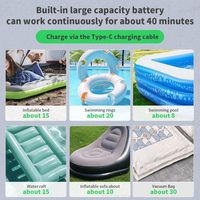 Compresseur d'air portable 2026, mini pompe à air électrique portable pour matelas gonflables, bouées de natation, flotteurs de piscine, rechargeable 3600 mAh