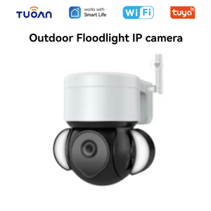 Cámara de Seguridad con Reflector Exterior TUOAN Tuya, Visión Nocturna a Todo Color, IP65, Compatible con Visualización en PC y Almacenamiento en la Nube - Product Image 1