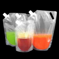 Portable pliant sac à eau liquide extérieur Transparent bière boire lait jus boisson clair sac en plastique Portable bec pochette