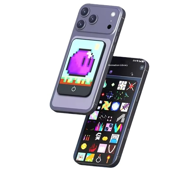 DIY LED Pixel App Control Luxury PC LED Flash Light for iPhone 13 14 15 16 Pro Max LED Display with Magnet