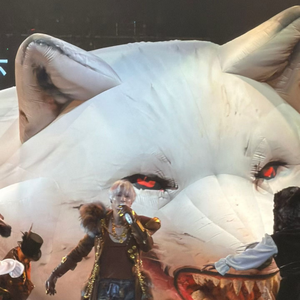 Figurines d'animaux gonflables personnalisées, accessoire <span class=keywords><strong>de</strong></span> scène gonflable, loup blanc réaliste, yeux rouges, loup gonflable - Product Image 4