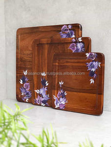 HASANCRAFT Bandeja de madera hecha a mano para servir en el hogar Hotel o restaurante Producto al por mayor - Product Image 6