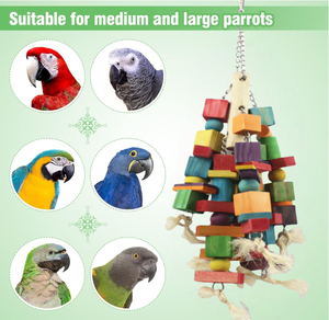Proveedores de productos para aves, juguetes naturales de pájaros de madera ecológicos, escalera de estaca de pie para loros, juguetes para afilar picos - Product Image 3