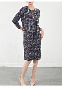 2025 nuova moda stile coreano Casual da <span class=keywords><strong>donna</strong></span> due pezzi Set di <span class=keywords><strong>Blazer</strong></span> plissettato <span class=keywords><strong>Tweed</strong></span> Top intrecciato Vintage decorazione per la stagione autunnale - Product Image 3