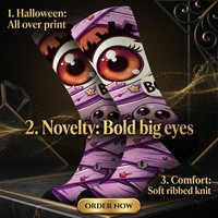Chaussettes fantaisie pour Halloween, mi-mollet, imprimées en 3D, tricotées, décontractées, pour fêtes