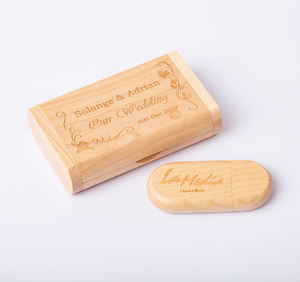 Meilleure vente Boîte en bois Usb 8 Go en bois avec logo gravé personnalisé 32 Go 64 Go Clé USB en bois - Product Image 5