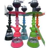 En gros France Hookah Ensemble de chicha mini moderne portable en aluminium avec base en acrylique, bol en silicone, pince et accessoires, durable