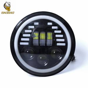 Feux LED ronds blancs et jaunes BAOBAO de 7 pouces, phares LED pour Jeep Wrangler, <span class=keywords><strong>Harley</strong></span> <span class=keywords><strong>Davidson</strong></span>, accessoires de voiture, pièces de <span class=keywords><strong>moto</strong></span> - Product Image 1