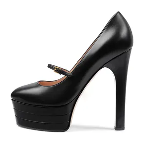 New style fashon designer luxury factory custom logo 14cm high heel platform patent leather women pumps shoes