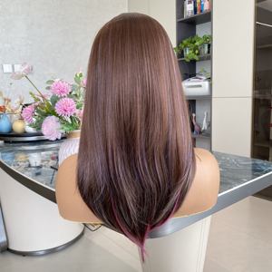 Peluca Sintética con Encaje 13x4 Más Vendida en 2026, Marrón con Mechas de Colores, Resistente al Calor, Todos los Colores Disponibles, Pelucas para Mujer - Product Image 6