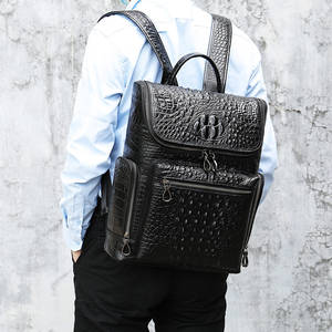 Sac à dos en <span class=keywords><strong>cuir</strong></span> pour <span class=keywords><strong>homme</strong></span> personnalisé, sac de voyage portable avec doublure en polyester, fermeture éclair étanche, sac à dos pour <span class=keywords><strong>ordinateur</strong></span> portable de <span class=keywords><strong>17</strong></span> <span class=keywords><strong>pouces</strong></span> - Product Image 1