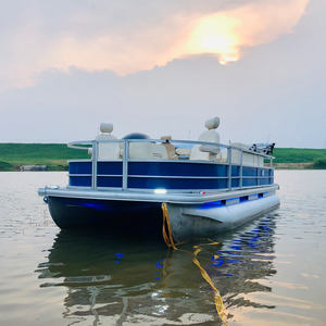Bateau ponton de pêche électrique en aluminium de 22 pieds avec pont pour le lac à l'extérieur - Product Image 5