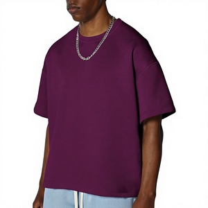 T-shirt Homme Oversize Uni à Manches Courtes Col Rond Décontracté en Jersey Tricoté 100% Coton Respirant Écologique - Product Image 6