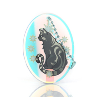 Porte-clés personnalisés en acrylique transparent, breloques créatives, impression dégradée translucide, porte-clés en époxy transparent avec paillettes