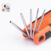 Set Kunci Torx Lipat 8-in-1 HARDEN Manufacturer Hand Tool, Kunci Praktis untuk Penggunaan Sehari-hari