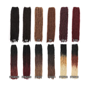 Cheveux au Crochet Faux Locs 24 Mèches Raides <span class=keywords><strong>Synthétiques</strong></span> Teints Façon Gipsy 18 Pouces, Extensions de Cheveux Double Tresse Machine Type <span class=keywords><strong>Dreadlocks</strong></span> - Product Image 6