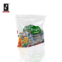 Sac d'aération de fruits transparent de haute qualité avec pochette de fruits frais en matériau PE perforé à fermeture éclair