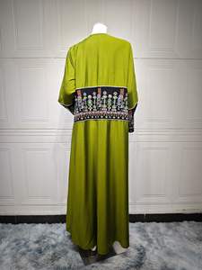 Luxe Multi Couleurs Musulman Moyen Orient Broderie Brodé Respirant Polyester Robe Saoudien Abaya Dubaï Spot Veste Diamant - Product Image 5