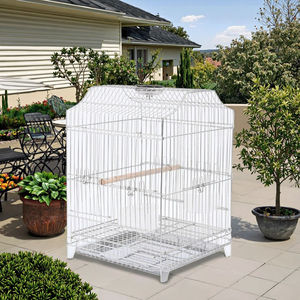 Cage pour animaux de compagnie de style boîte, en acier inoxydable avec revêtement en poudre, à motifs solides, avec fermeture à pression, écologique, adaptée aux perroquets - Product Image 6