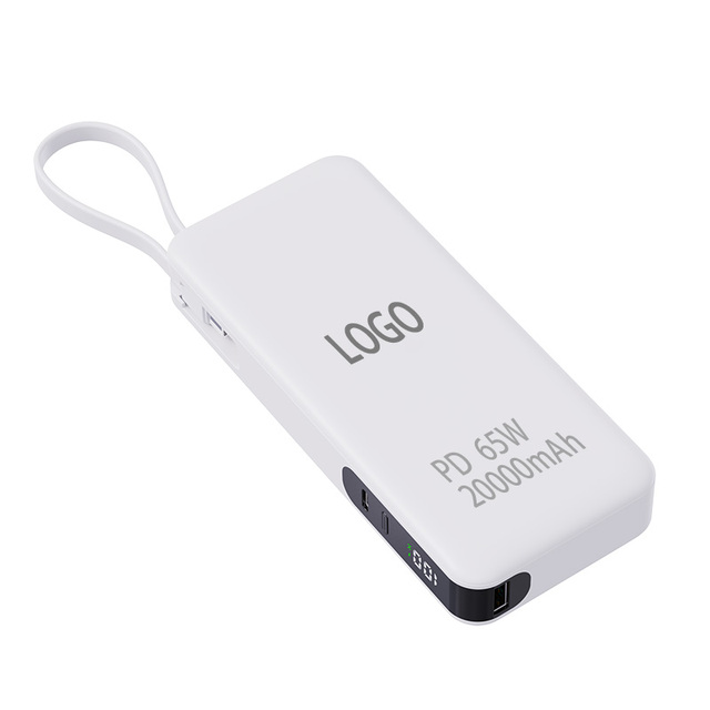 PD 65W Fast Charging 20000mAh Power Banks High Capacity Custom LOGO KC PSE CCC Certified Power Bank