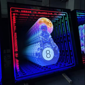 Custom Large 3D Logo Infinity Mirror Astronaut LED Neon Sign UV Print Pattern Green <b>Remote</b> IP65 Glass Office Shops Companies - Product Image 3
