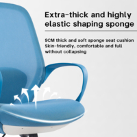 Chaise de bureau pivotante moderne et écologique, peu encombrante, en maille souple, à hauteur réglable et inclinable, idéale pour la maison, le bureau ou le salon