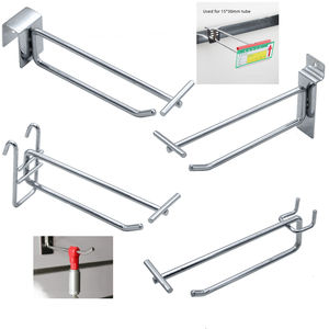 Support d'affichage en carton avec crochets de suspension, crochets métalliques double ligne en acier au carbone chromé pour étiquettes de prix de ceintures - Product Image 1