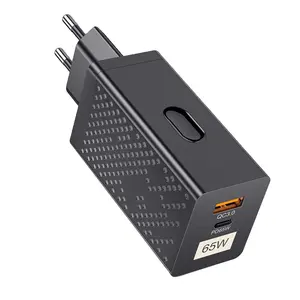 GaN 65W PD USB C充电器手机快速充电3.0型壁式充电器适配器适用于iPhone小米三星Macbook快速充电器