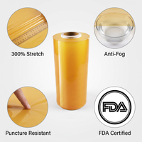 Film étirable transparent en PVC souple de qualité alimentaire OEM/ODM personnalisé, anti-buée, 500M 1000M 300M pour snacks, sandwichs, pains