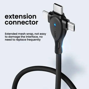 Câble de charge de téléphone en gros directement de l'usine, câbles de charge rapide multiples, <span class=keywords><strong>USB</strong></span> Type C 1 mètre, câble de données 3 en 1 - Product Image 4