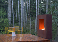 Table de foyer au propane pour extérieur, chauffage de terrasse, foyer à gaz en acier Corten, foyer extérieur antique avec brûleur en acier inoxydable