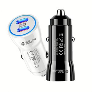 75W Super Fast Charging Dual Port PD 3.0 Type C <b>Car</b> Adapter USB C <b>Car</b> Charger for Phones - Product Image 2