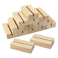 Support de numéro de table en bois de pin massif écologique poli pour restaurant, porte-menu de café