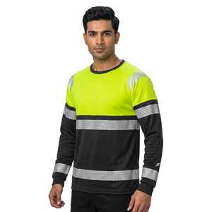 Fabricant de t-shirts de travail de sécurité de classe 3 personnalisés OEM, réfléchissants, haute visibilité, respirants, en polyester/coton - Product Image 1