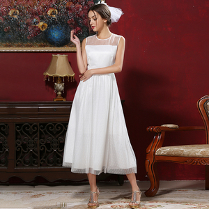 Abiti Da damigella d'onore Delle Donne di Bianco Poltiglia Del Vestito 2020 di Estate - Product Image 6