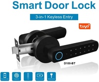 Serrure de porte intelligente avec application WiFi Tuya, serrure biométrique, poignée de porte à empreintes digitales, serrure numérique sans clé