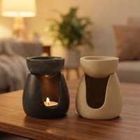 Brûleur à Huile en Céramique Blanc Moucheté, Chauffe-Plat pour Bougie Chaude, Diffuseur d'Arômes et de Cire Fondue, Parfum d'Ambiance pour la Maison, Vente en Gros