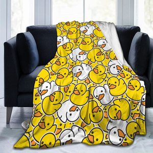 Cute Yellow Duck Flannel Blanket Throw Blanket Nap Blanket Super Soft Machine Washable for <b>Bed</b> Sofa Couch Custom Print OEM ODM - Product Image 4