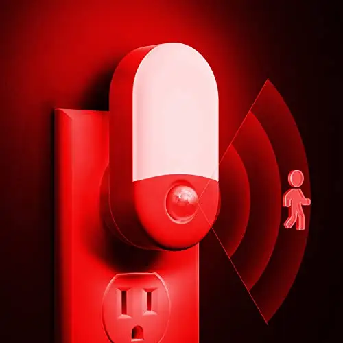 LOHAS sensore di movimento luci notturne rosse Plug in luce notturna per bambini 0.6W LED movimento attivato LED notte rossa per illuminazione interna