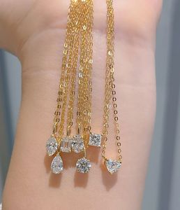 Collier pendentif Xinfly 0,5 ct en diamant de laboratoire, or massif 18 carats, forme tendance, bijoux fins personnalisés Au750 pour mariages, vente chaude - Product Image 3