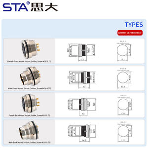 M16 soket Solder dudukan Panel depan penerbangan <span class=keywords><strong>2</strong></span> <span class=keywords><strong>3</strong></span> 4 5 6 7 8 12 14 16 19 24Pin konektor melingkar benang laki-laki perempuan - Product Image 5