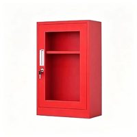 Armoire anti-feu Jinkai à double porte en acier doux avec fenêtre en verre, recyclable, personnalisable, installation facile et flexible