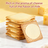 Biscuits sandwich fourrés au fromage, biscuits croustillants, style japonais, collation sucrée, emballage individuel, OEM, ODM, marque privée, fabrication en usine