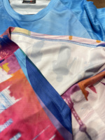 Camiseta Deportiva Transpirable de Malla Ecológica con Elasticidad en 4 Direcciones para Maratón, Estampado Completo, Secado Rápido, Personalizada, de Poliéster, Manga Corta