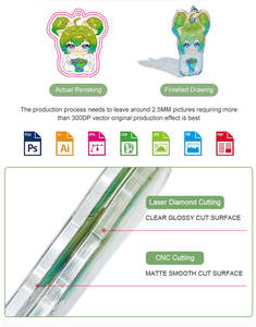 Özel karikatür Anime holografik anahtarlıklar promosyon özel Logo akrilik <span class=keywords><strong>Charms</strong></span> plastik özelleştirilmiş hediye baskı anahtarlık - Product Image 5